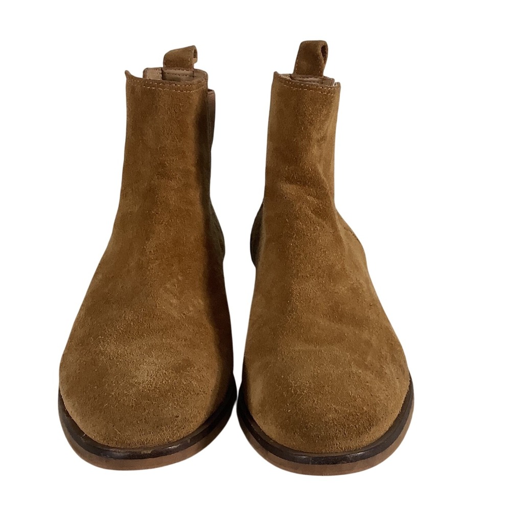 Lucky Brand Basel Chelsea Boots Tan Brown Suede Ankle Booties Womens 8.5